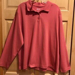 New National Long Sleeve Polo Shirt - Coral Pink